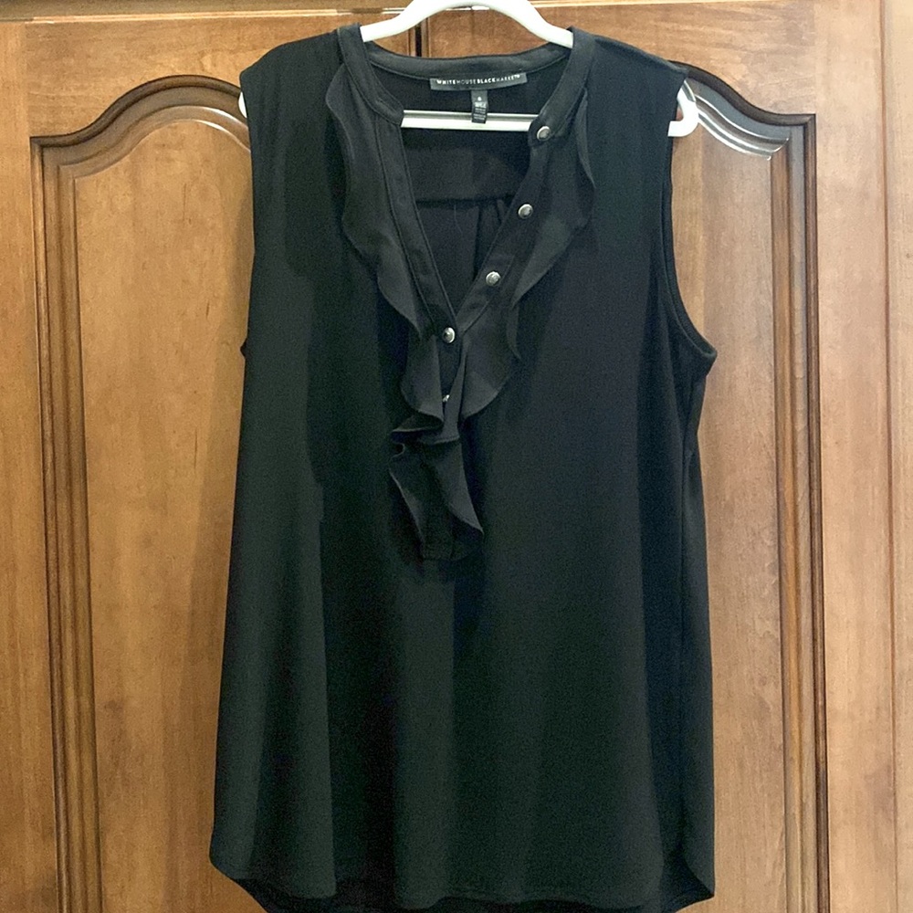 White House Black Market ruffle neck tank